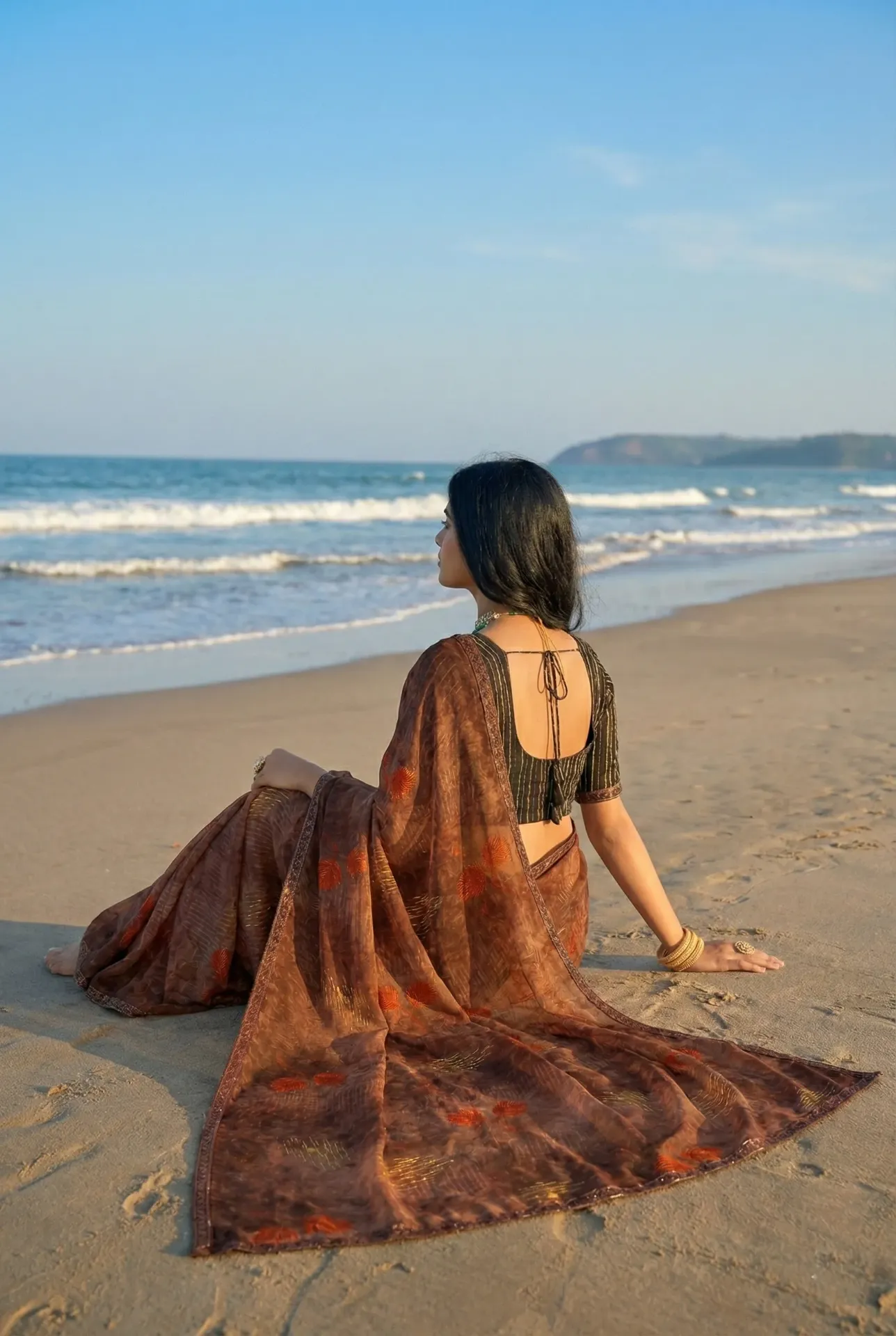 [CCD-BRN-6012] Cocoa Coast Designer Saree