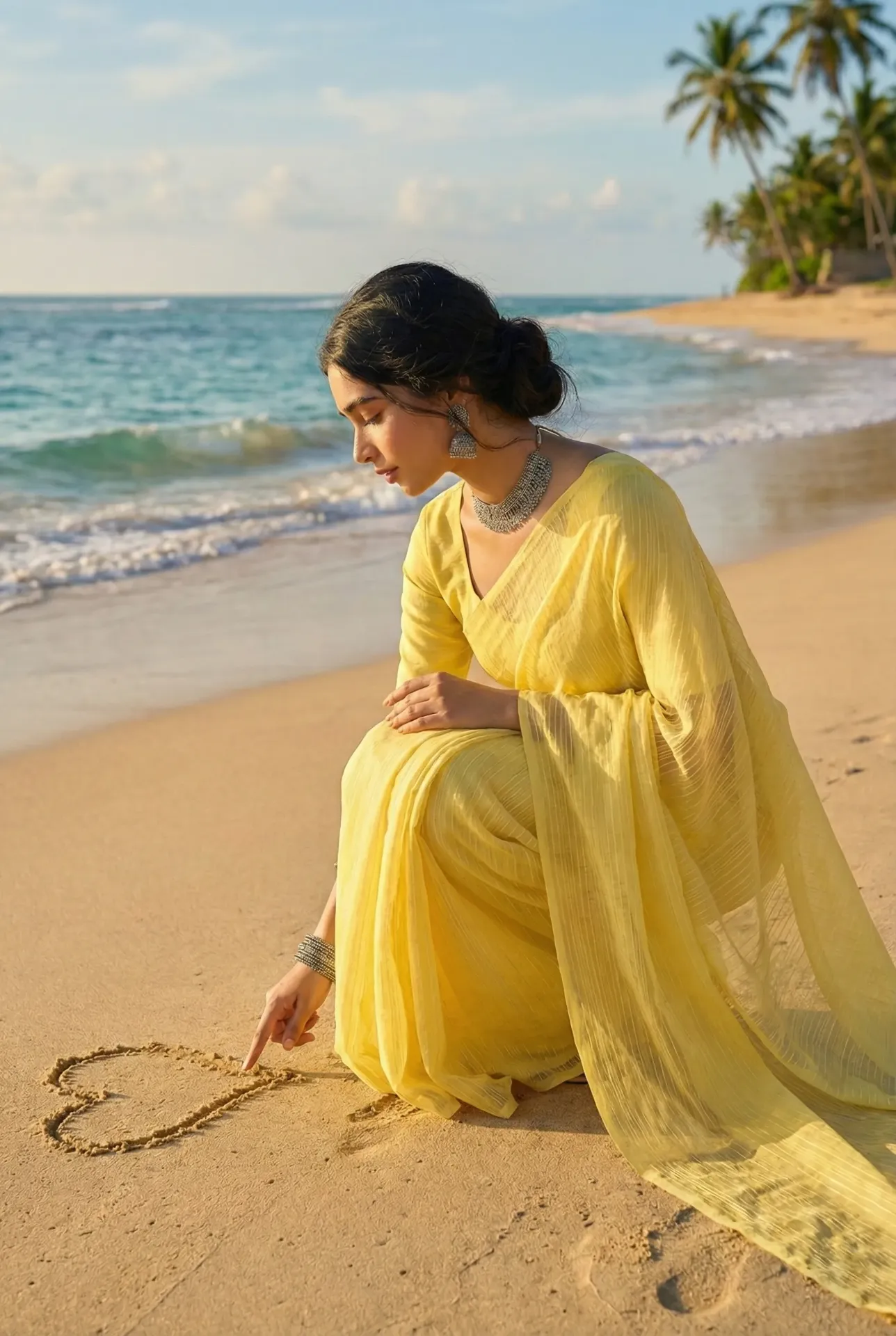 [LBS-YEL-1102] Lemon Breeze Summer Saree