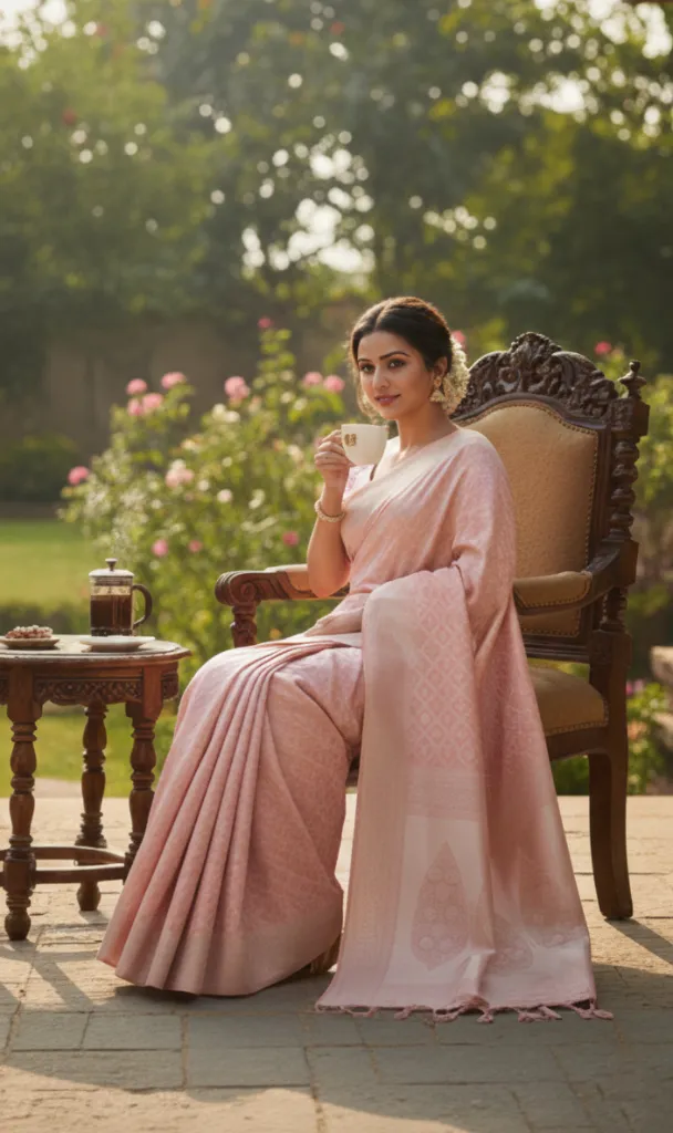 Blush Lotus Pink Banarasi Saari