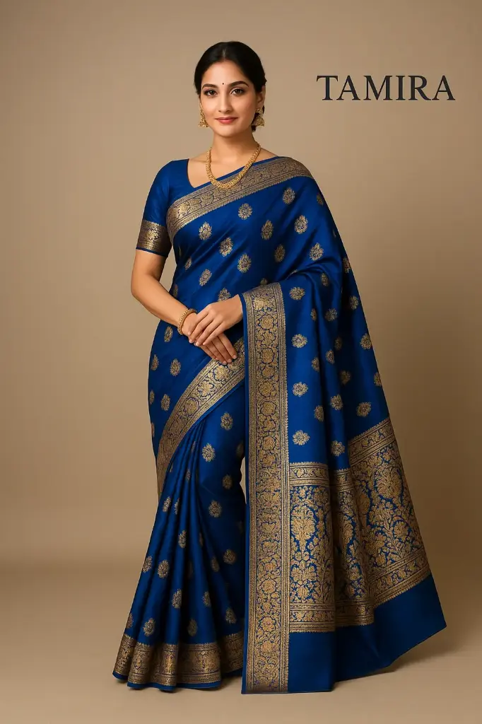 Dark Maroon Zariwork Tissue Saree