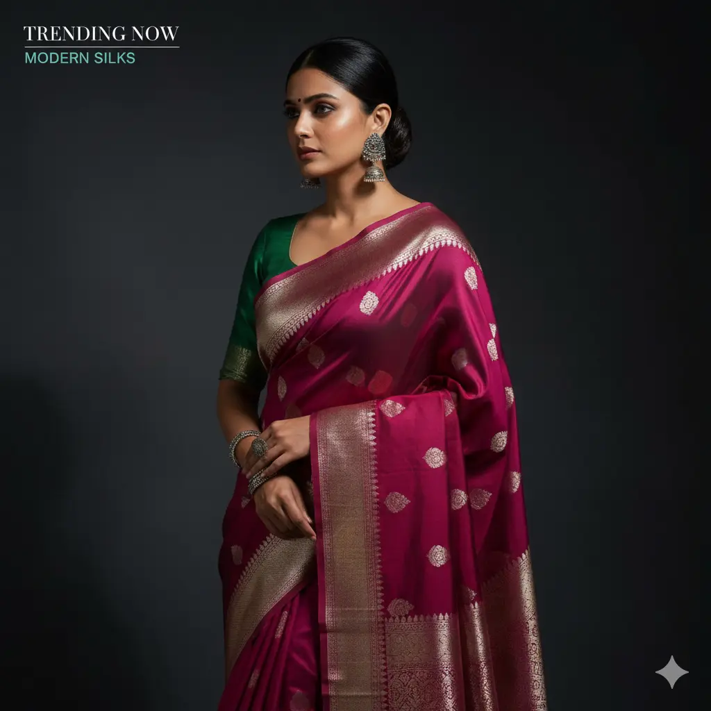 Red Stonework Silk Silk_Saree